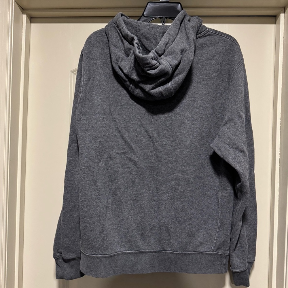 Nike Gray Hoodie White Swoosh Logo Classic Streetwear - Picture 3 of 6